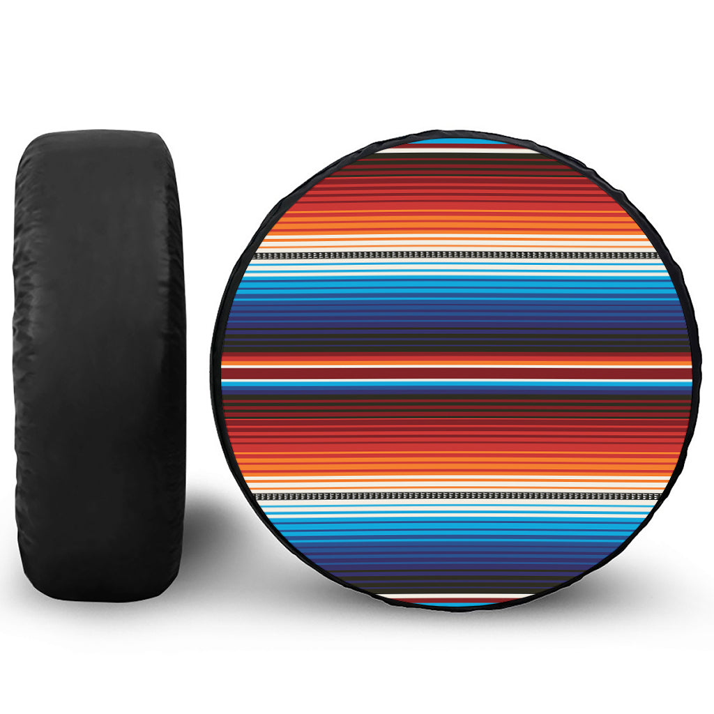 Tribal Mexican Blanket Pattern Print Leather Spare Tire Cover
