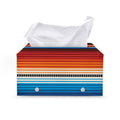 Tribal Mexican Blanket Pattern Print Leather Tissue Box Cover