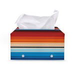 Tribal Mexican Blanket Pattern Print Leather Tissue Box Cover