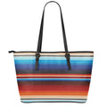 Tribal Mexican Blanket Pattern Print Leather Tote Bag With Zipper