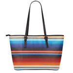 Tribal Mexican Blanket Pattern Print Leather Tote Bag