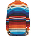 Tribal Mexican Blanket Pattern Print Long Sleeve Baseball Jersey