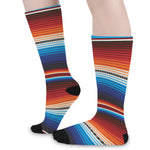 Tribal Mexican Blanket Pattern Print Long Socks