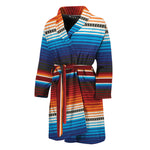Tribal Mexican Blanket Pattern Print Men's Bathrobe