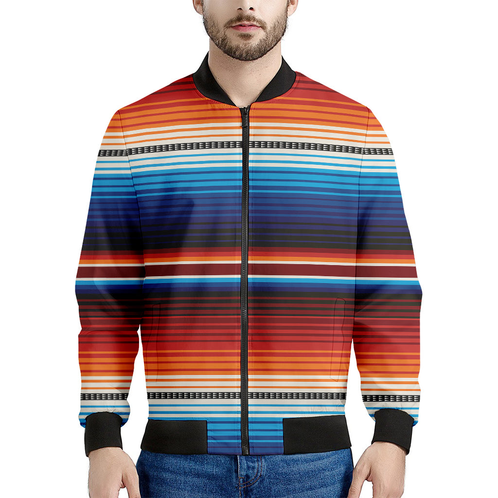 Tribal Mexican Blanket Pattern Print Men's Bomber Jacket