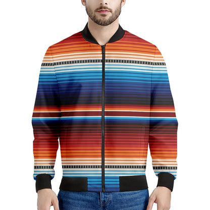 Tribal Mexican Blanket Pattern Print Men's Bomber Jacket