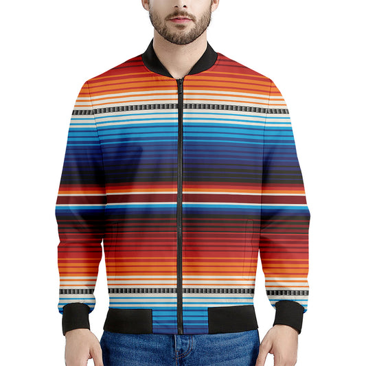 Tribal Mexican Blanket Pattern Print Men's Bomber Jacket