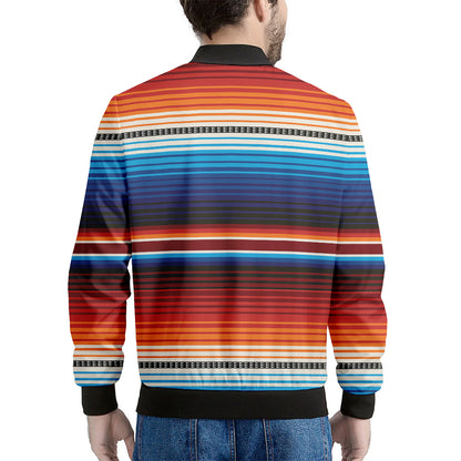 Tribal Mexican Blanket Pattern Print Men's Bomber Jacket