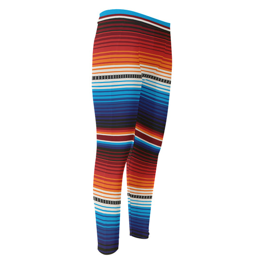 Tribal Mexican Blanket Pattern Print Men's Compression Pants