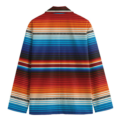 Tribal Mexican Blanket Pattern Print Men's Cotton Blazer