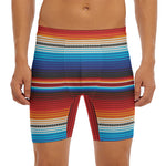 Tribal Mexican Blanket Pattern Print Men's Long Boxer Briefs
