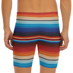 Tribal Mexican Blanket Pattern Print Men's Long Boxer Briefs