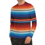 Tribal Mexican Blanket Pattern Print Men's Long Sleeve Rash Guard