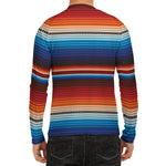 Tribal Mexican Blanket Pattern Print Men's Long Sleeve Rash Guard