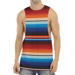 Tribal Mexican Blanket Pattern Print Men's Muscle Tank Top