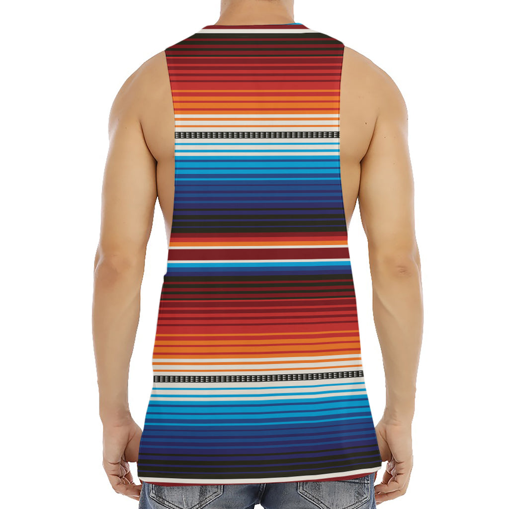 Tribal Mexican Blanket Pattern Print Men's Muscle Tank Top