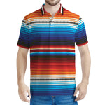 Tribal Mexican Blanket Pattern Print Men's Polo Shirt