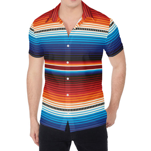 Tribal Mexican Blanket Pattern Print Men's Shirt