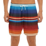 Tribal Mexican Blanket Pattern Print Men's Split Running Shorts