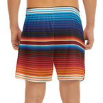 Tribal Mexican Blanket Pattern Print Men's Split Running Shorts