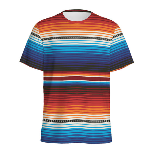 Tribal Mexican Blanket Pattern Print Men's Sports T-Shirt