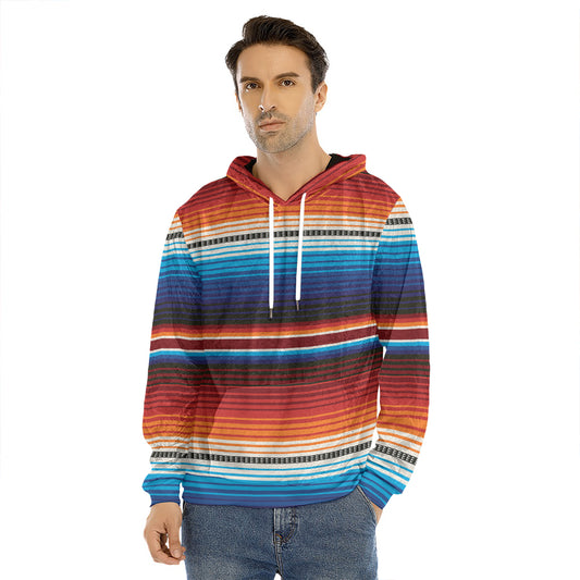 Tribal Mexican Blanket Pattern Print Men's Velvet Pullover Hoodie