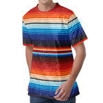 Tribal Mexican Blanket Pattern Print Men's Velvet T-Shirt