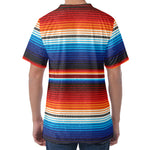 Tribal Mexican Blanket Pattern Print Men's Velvet T-Shirt