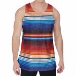 Tribal Mexican Blanket Pattern Print Men's Velvet Tank Top