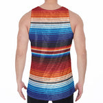 Tribal Mexican Blanket Pattern Print Men's Velvet Tank Top