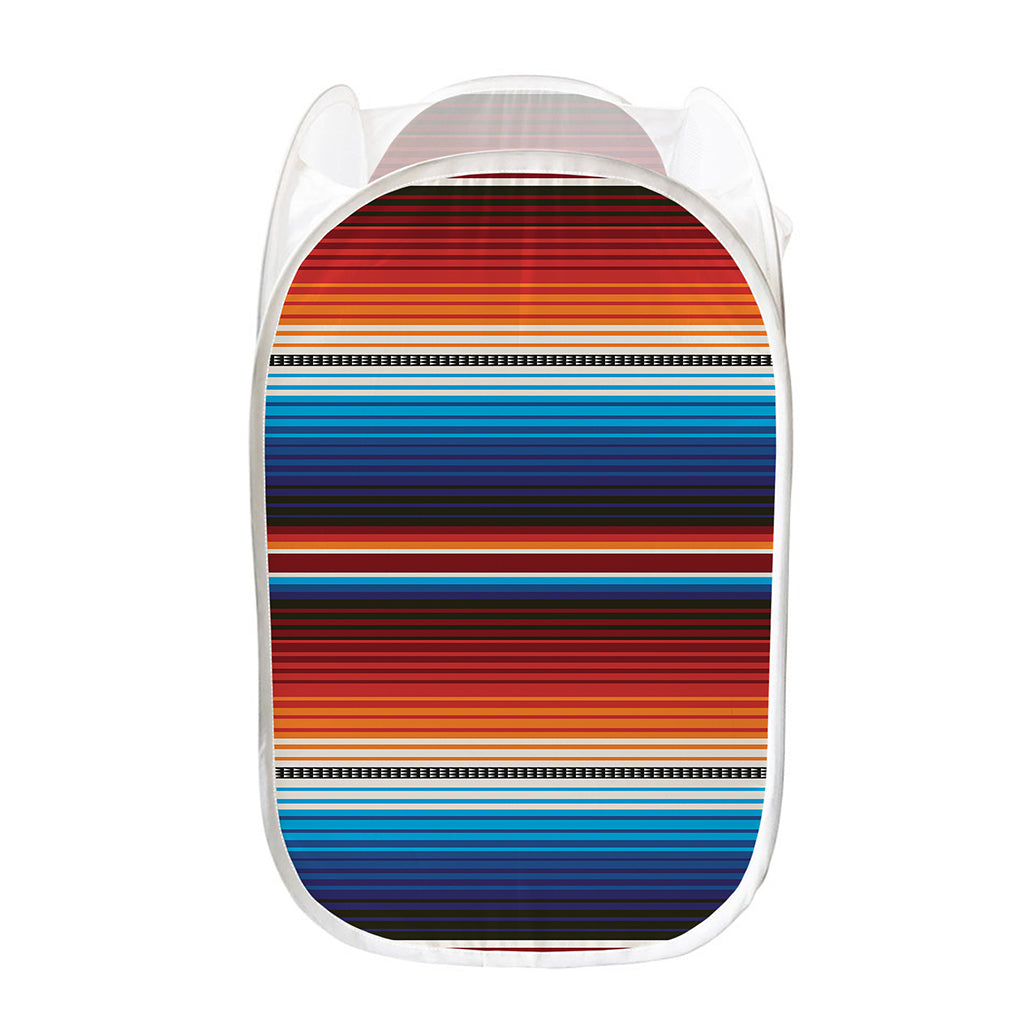 Tribal Mexican Blanket Pattern Print Mesh Laundry Hamper
