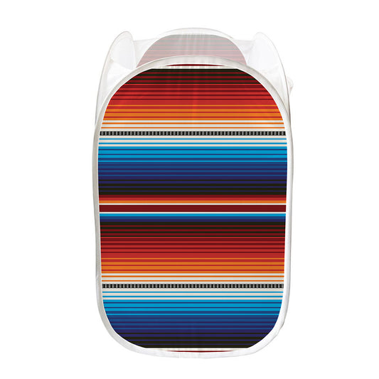 Tribal Mexican Blanket Pattern Print Mesh Laundry Hamper