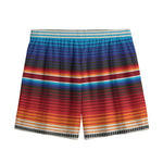 Tribal Mexican Blanket Pattern Print Mesh Shorts