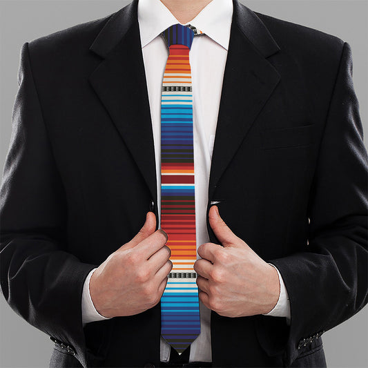 Tribal Mexican Blanket Pattern Print Necktie