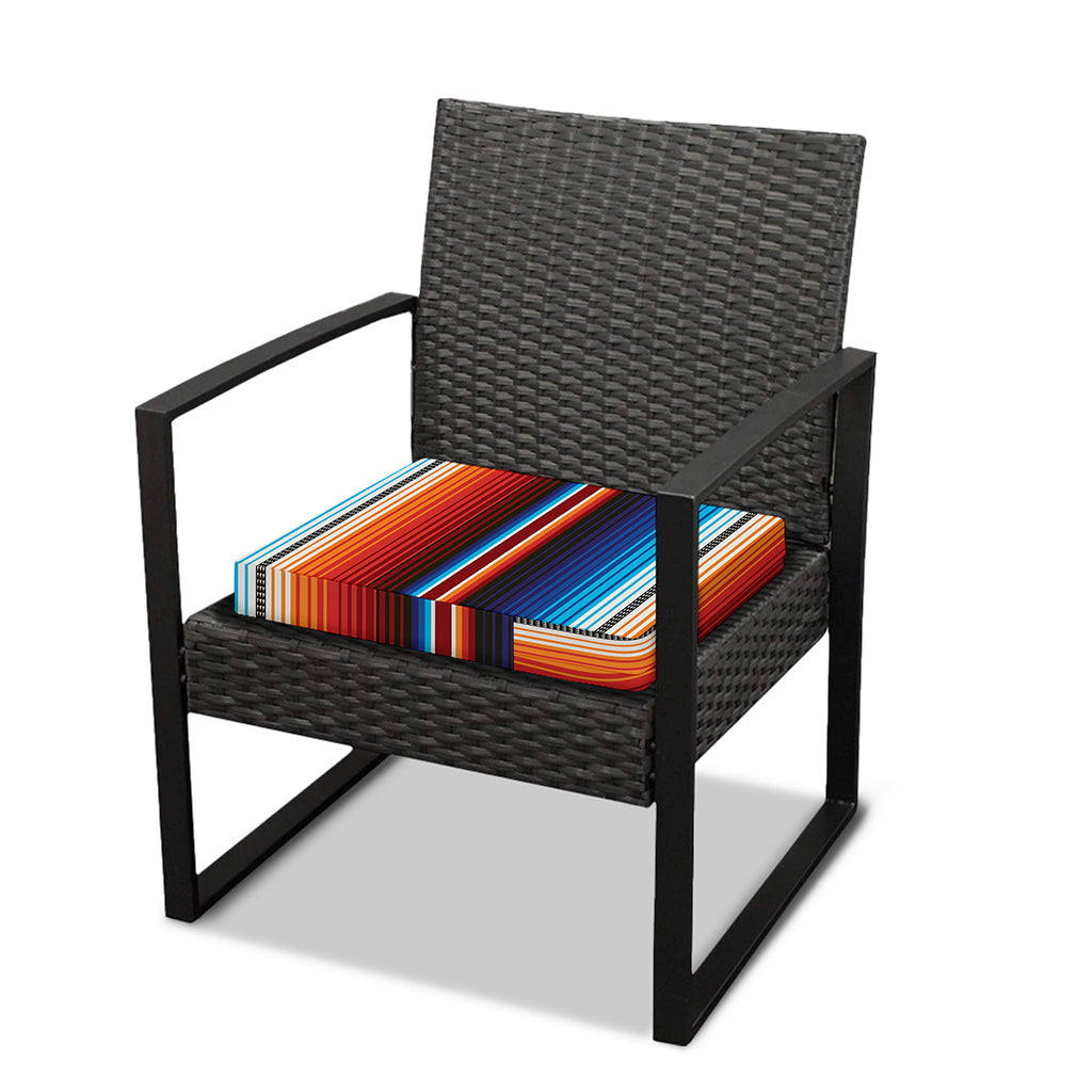 Tribal Mexican Blanket Pattern Print Outdoor Seat Cushion Cover