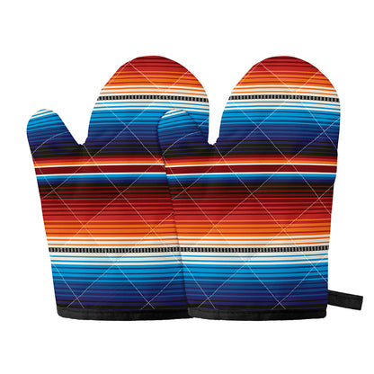 Tribal Mexican Blanket Pattern Print Oven Mitts