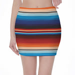 Tribal Mexican Blanket Pattern Print Pencil Mini Skirt