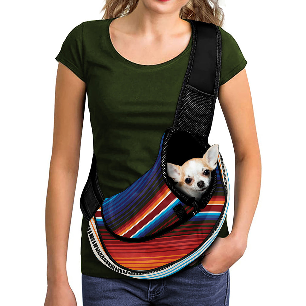 Tribal Mexican Blanket Pattern Print Pet Sling Carrier