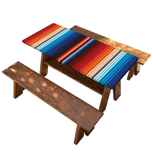 Tribal Mexican Blanket Pattern Print Picnic Table Cover
