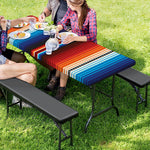 Tribal Mexican Blanket Pattern Print Picnic Table Cover