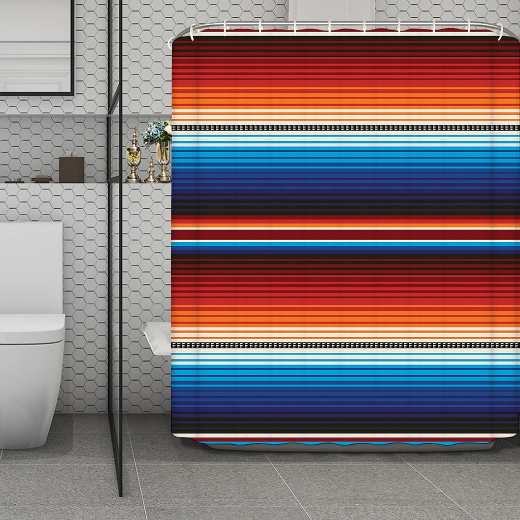 Tribal Mexican Blanket Pattern Print Polyester Shower Curtain