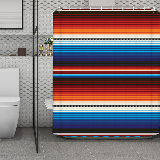 Tribal Mexican Blanket Pattern Print Polyester Shower Curtain