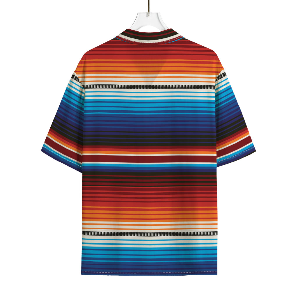 Tribal Mexican Blanket Pattern Print Rayon Hawaiian Shirt