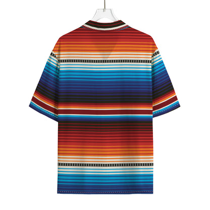 Tribal Mexican Blanket Pattern Print Rayon Hawaiian Shirt