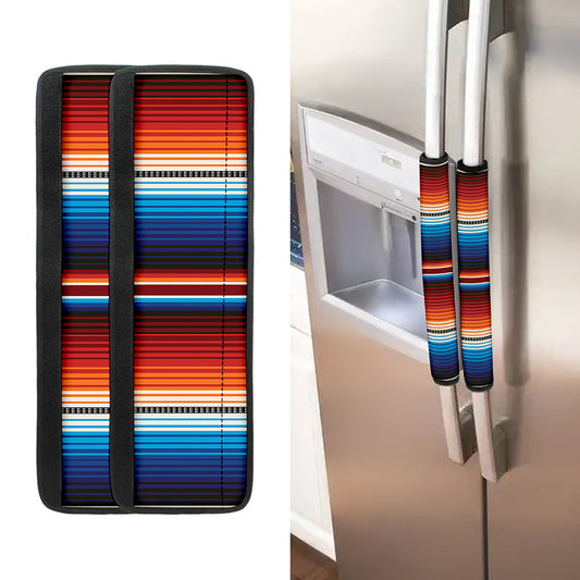 Tribal Mexican Blanket Pattern Print Refrigerator Handle Covers