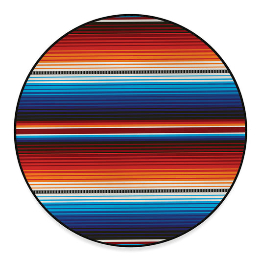 Tribal Mexican Blanket Pattern Print Round Floor Mat