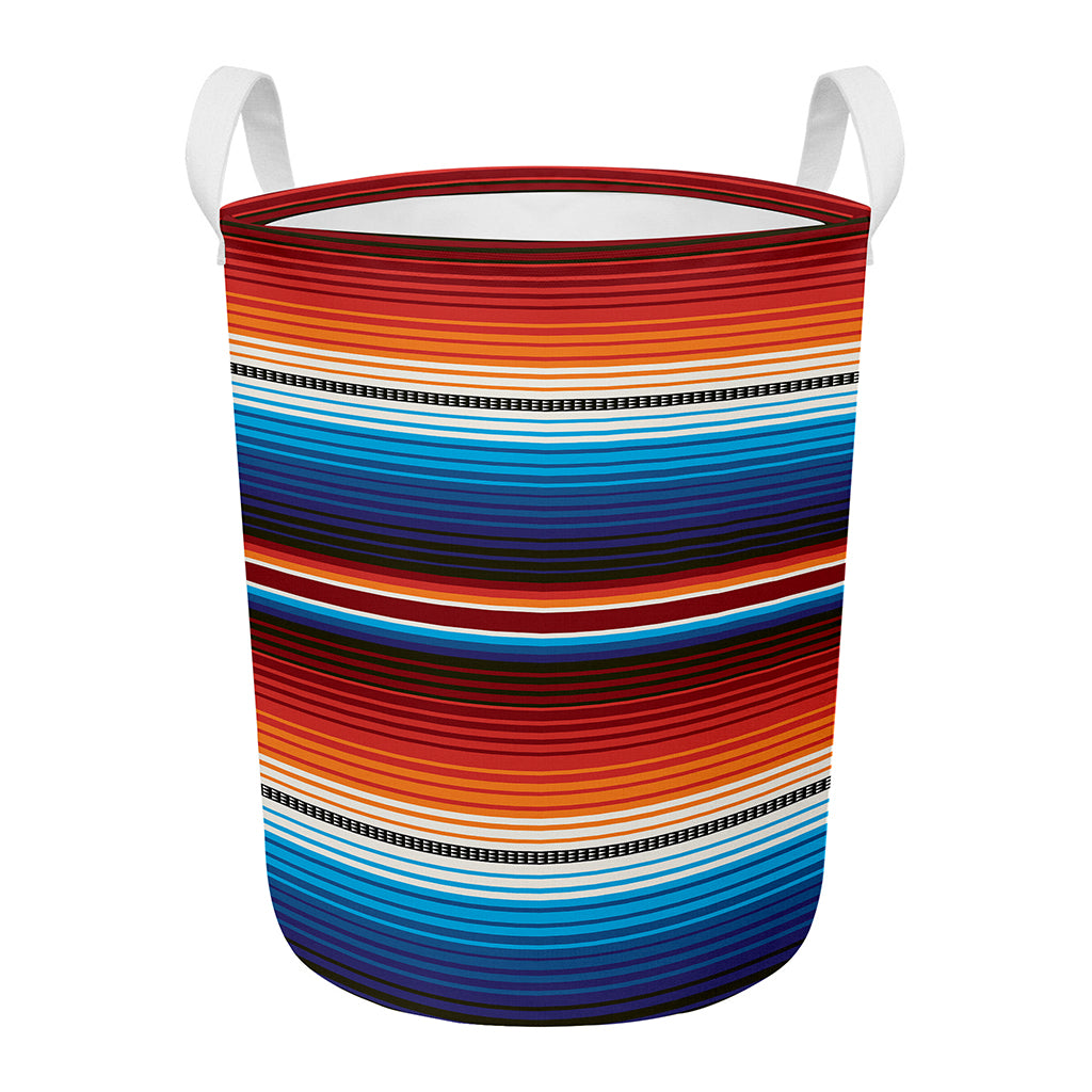 Tribal Mexican Blanket Pattern Print Round Laundry Basket