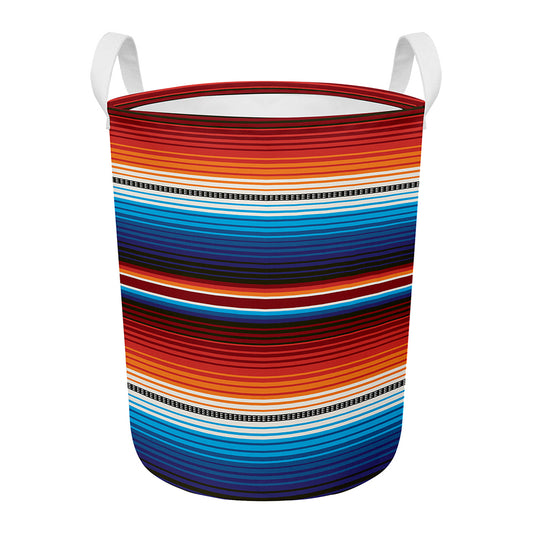 Tribal Mexican Blanket Pattern Print Round Laundry Basket