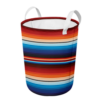 Tribal Mexican Blanket Pattern Print Round Laundry Basket