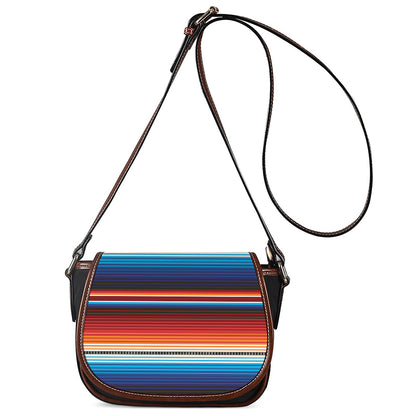 Tribal Mexican Blanket Pattern Print Saddle Bag